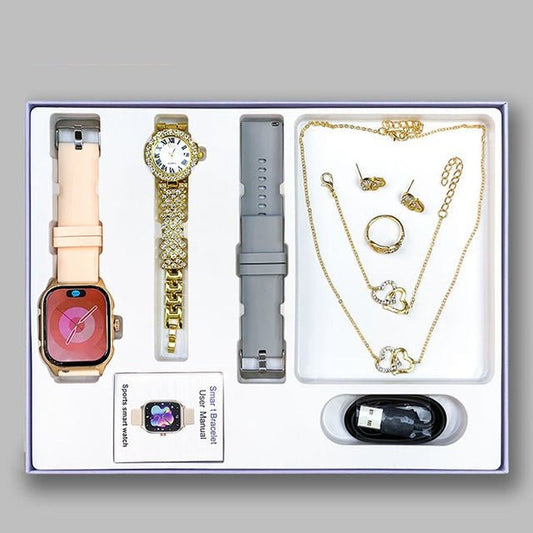 D15 GS Ladies Smartwatch & Jewelry Luxury Gift Set 8 in 1