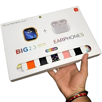 10-in-1 Ultra Max Smart Watch with Earbuds