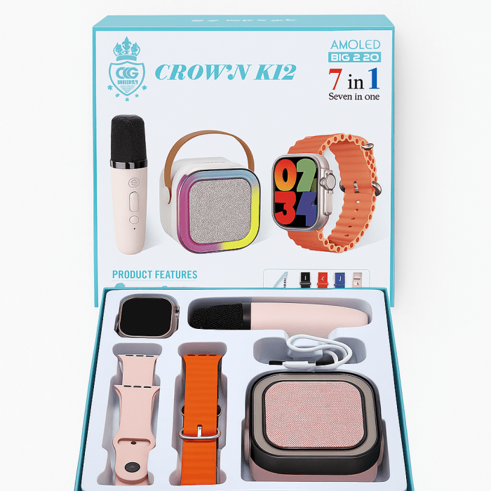 Crown K12 7-in-1 Smart Watch & Speaker Combo