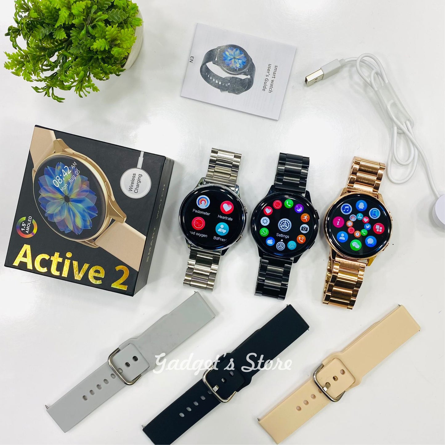 Samsung Active 2 Smartwatch (Chain + Silicone Strap Combo)