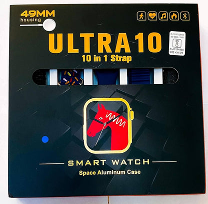 Ultra 10 Ultra Smartwatch – 10-in-1 Strap Set with Watch Cover (49mm Dial)