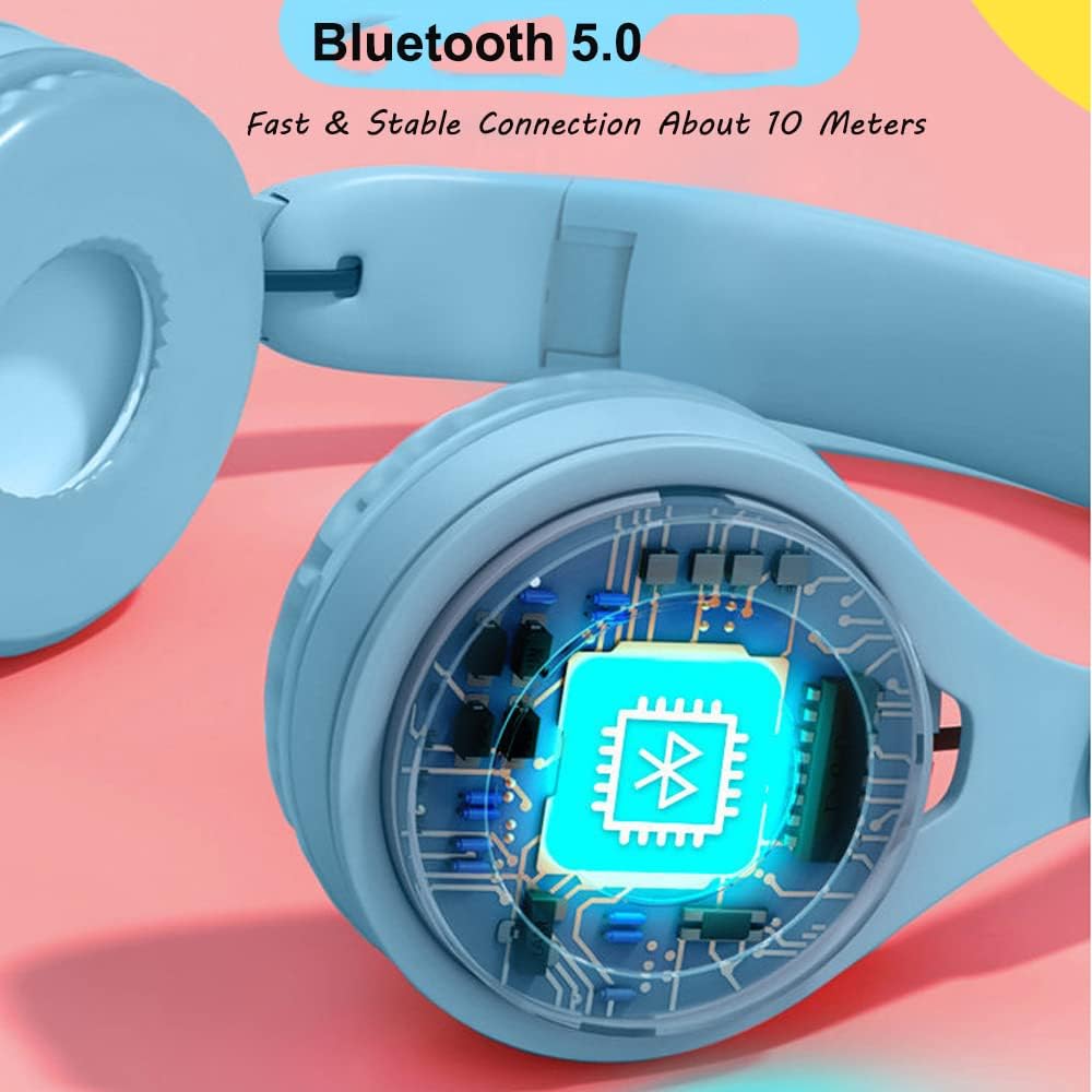 Wireless Bluetooth Headphones – Hi-Fi Stereo Sound, Foldable Headset with Mic
