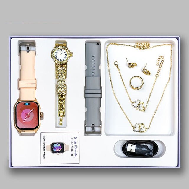 D15 GS Ladies Smartwatch & Jewelry Luxury Gift Set 8 in 1
